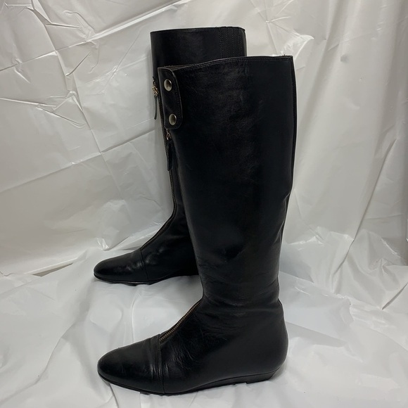 MIGLIORINI black Leather Made Italy Style 208200 Zip Over The Calf Boot size 6.5 - Picture 3 of 11